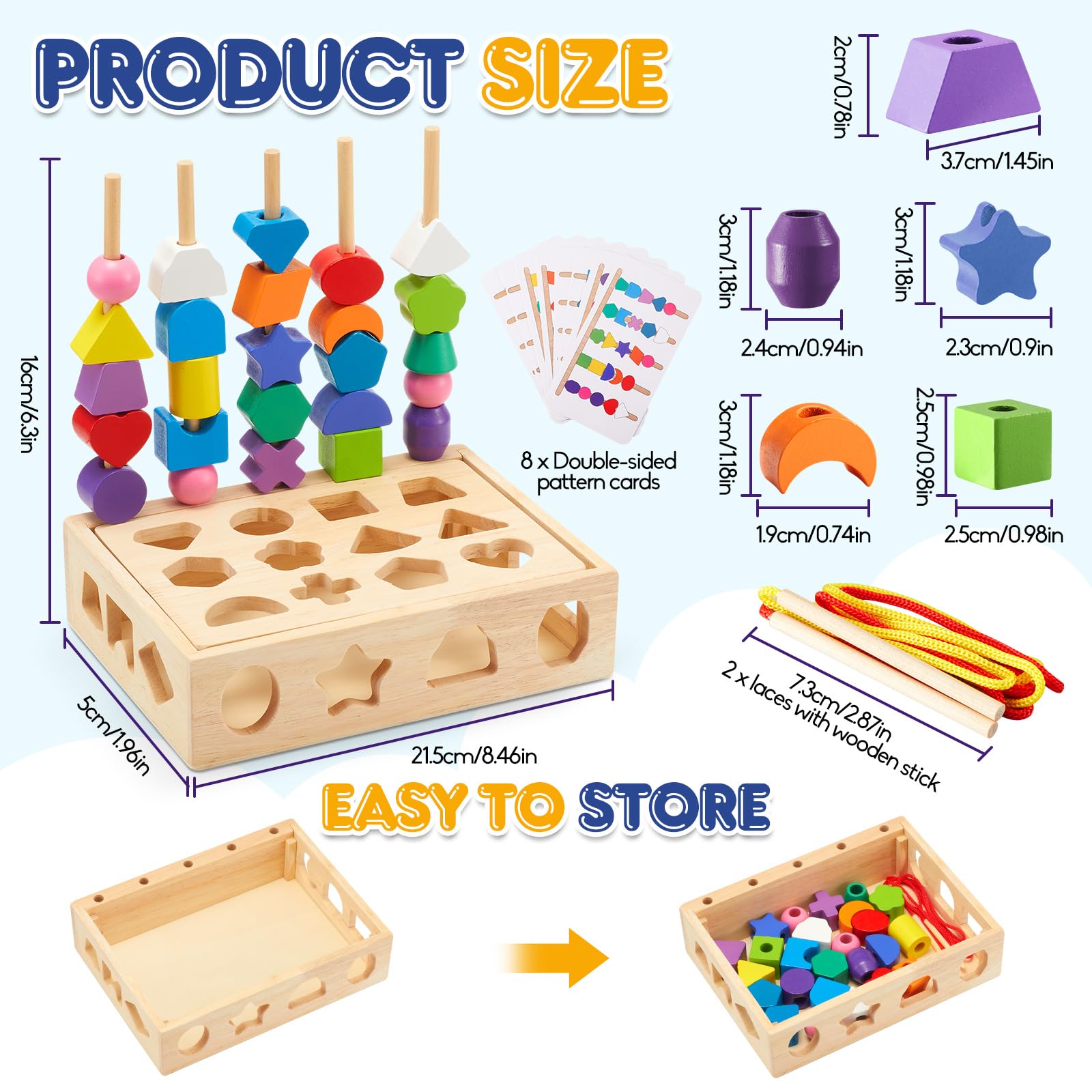 3 in 1 Montessori Wooden Toys