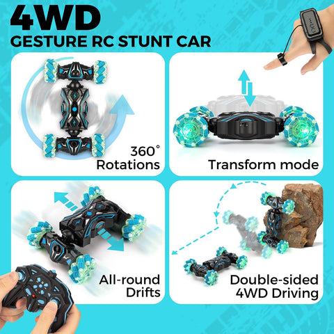 Sky Blue Gesture Sensing RC Stunt Car
