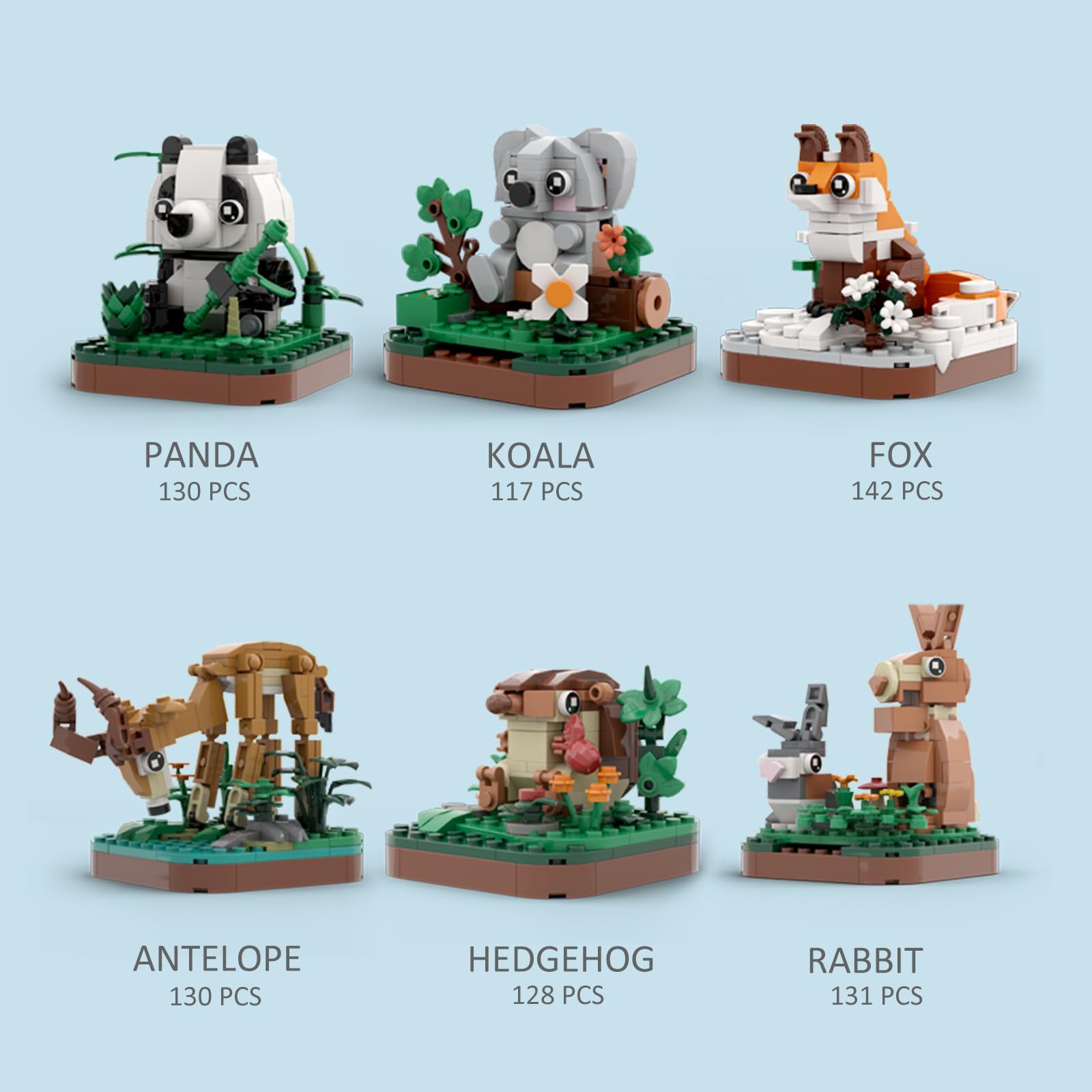 Mini Animals Building Block Set (6 in 1)