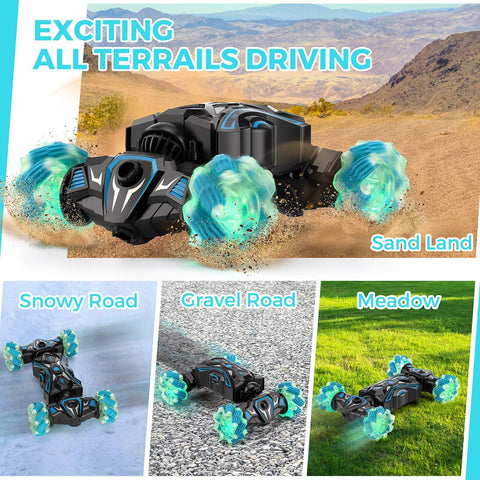 Sky Blue Gesture Sensing RC Stunt Car
