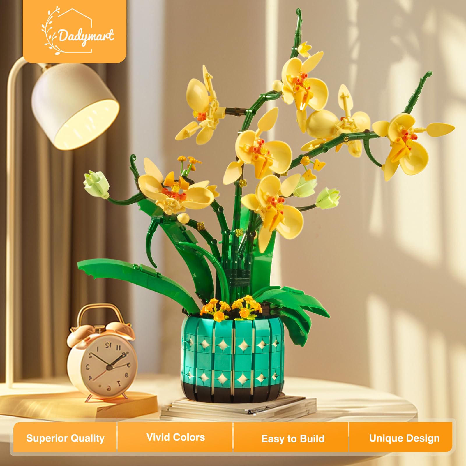 Orchids Building Set for Adults Bonsai Decoration